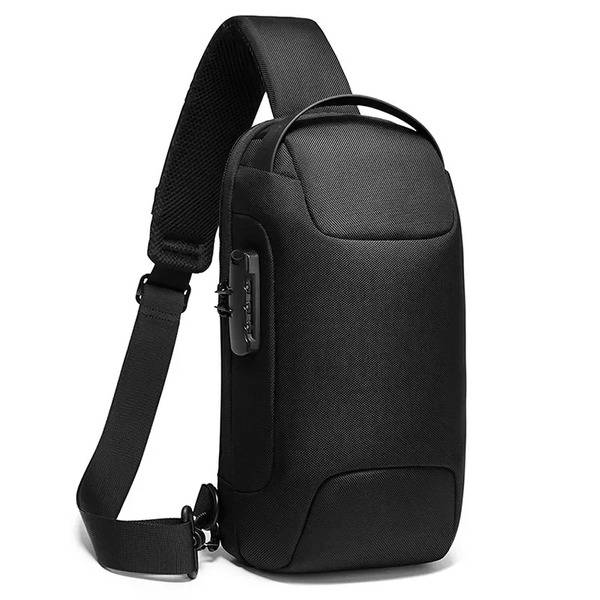 BANGE 22085 Anti-Theft Waterproof Crossbody Chest Bag with USB Charging Port
